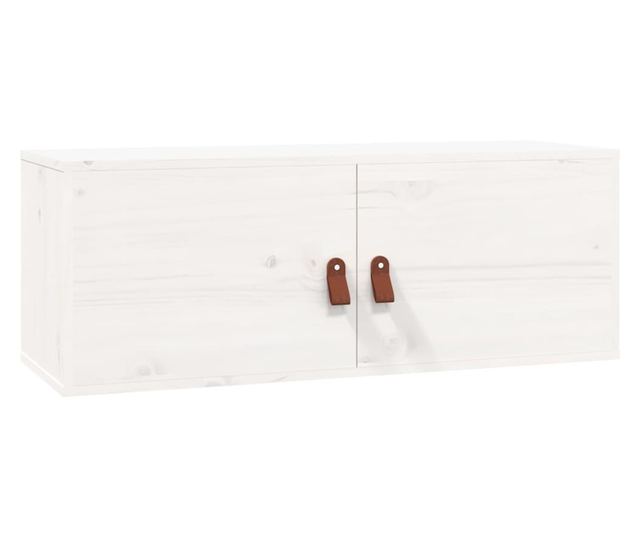 Zidni ormarići 2 kom bijeli 80 x 30 x 30 cm od masivne borovine
