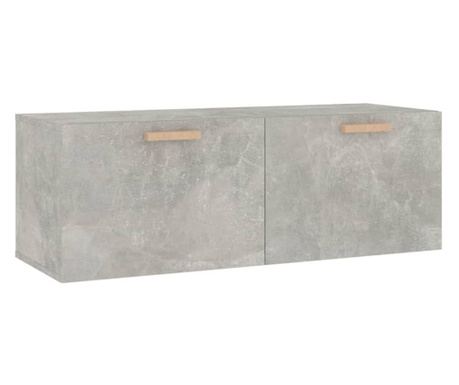 Стенен шкаф, бетонно сив, 100x36,5x35 см, инженерно дърво
