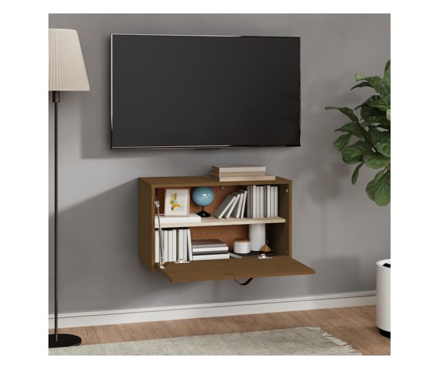 Omara, medena rjava, 60x30x35 cm, masivno borovo leso