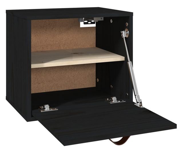 Omarica, črna, 40x30x35 cm, masivni borov les