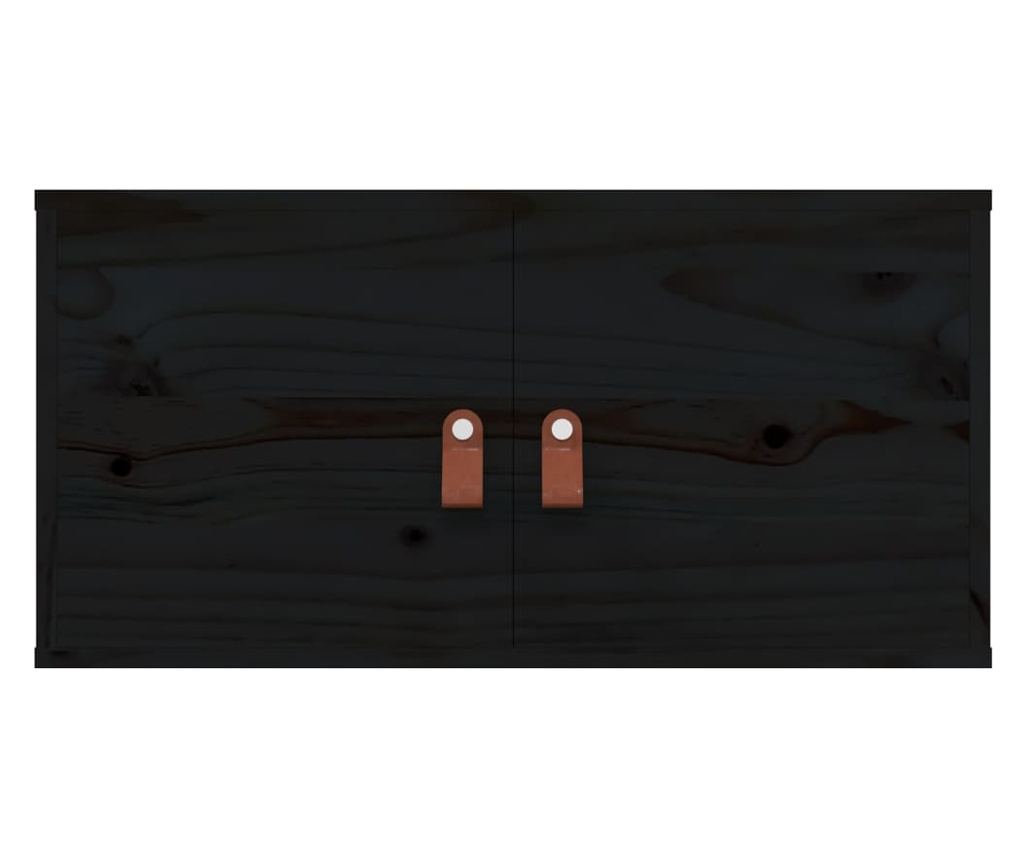Omara, črna, 60x30x30 cm, masivno borovo les - 3