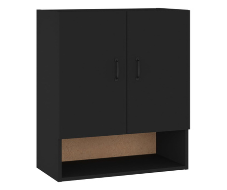 fekete szerelt fa faliszekrény 60 x 31 x 70 cm