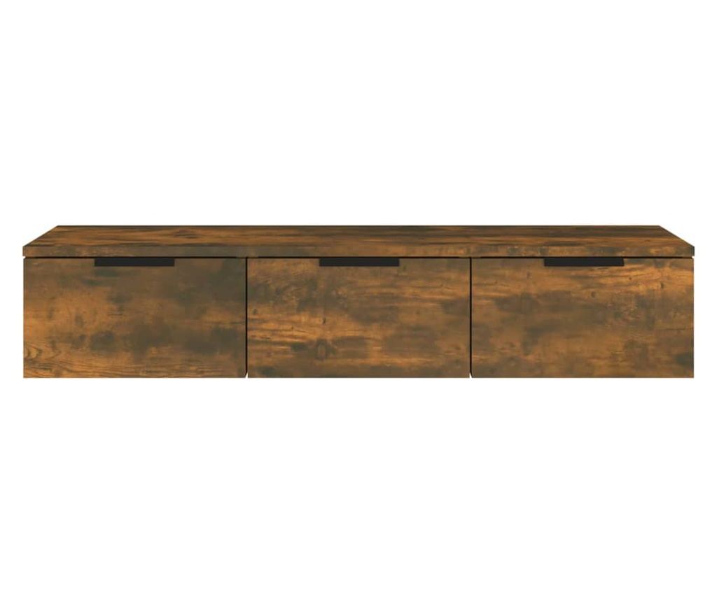 füstös tölgyszínű szerelt fa faliszekrény 102 x 30 x 20 cm - 9