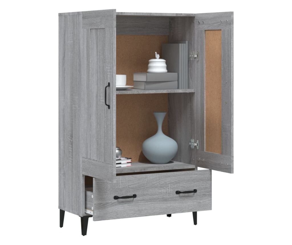 szürke sonoma színű szerelt fa magasszekrény 70 x 31 x 115 cm - 6