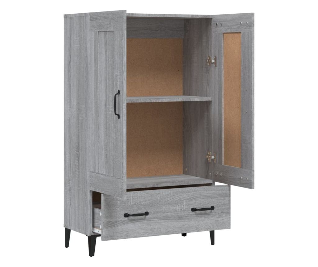 szürke sonoma színű szerelt fa magasszekrény 70 x 31 x 115 cm - 12