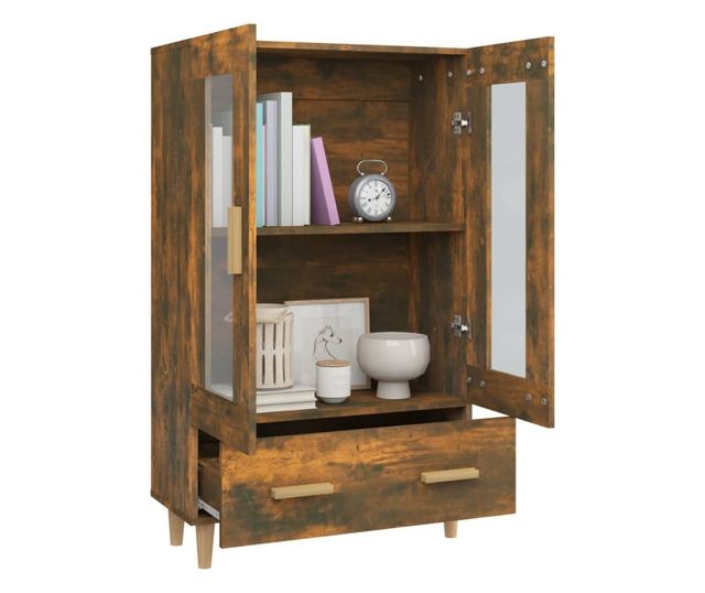 füstös tölgy színű szerelt fa magasszekrény 70 x 31 x 115 cm