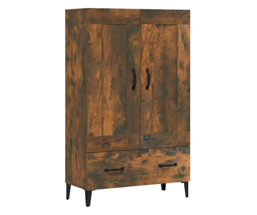 füstös tölgy színű szerelt fa magasszekrény 70 x 31 x 115 cm - 2