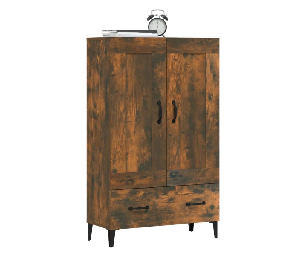 füstös tölgy színű szerelt fa magasszekrény 70 x 31 x 115 cm - 9