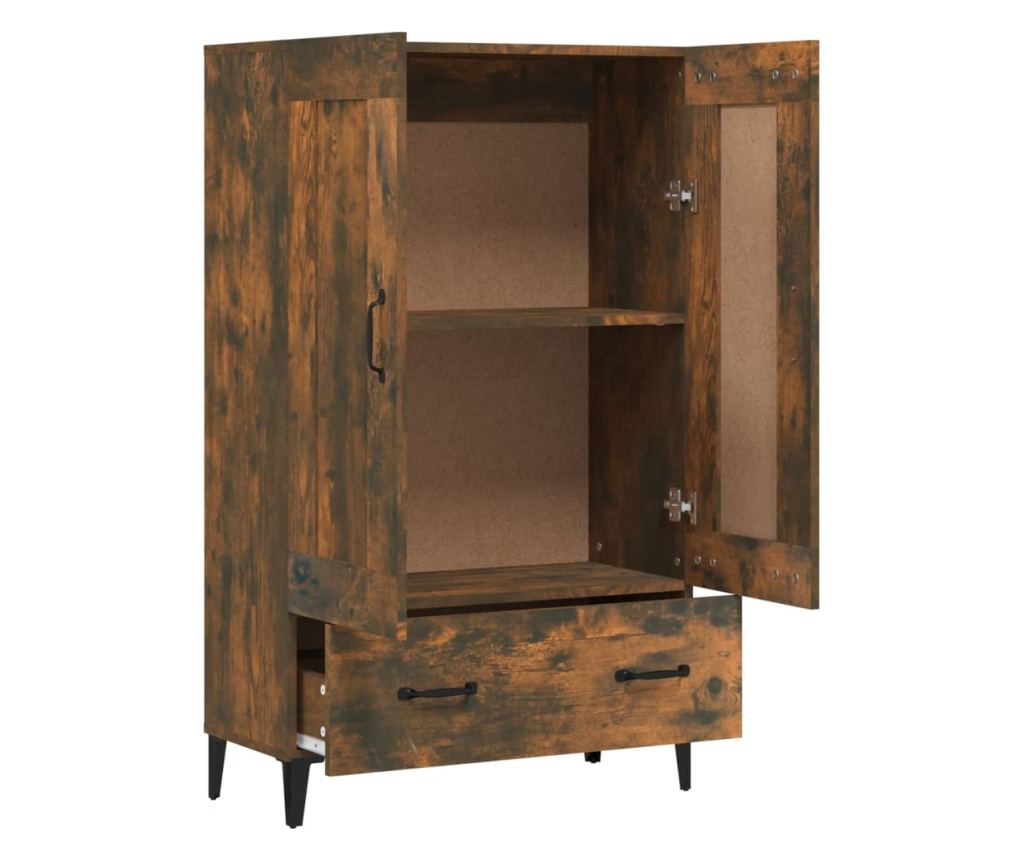 füstös tölgy színű szerelt fa magasszekrény 70 x 31 x 115 cm - 13