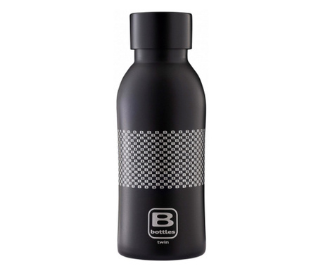 Termos B Bottles Twin B Pattern 350 ml, Casa Bugatti - BBT-BP350NS, negru mat