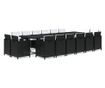 Градински комплект с възглавници 17 части полиратан черен thumbnail 1