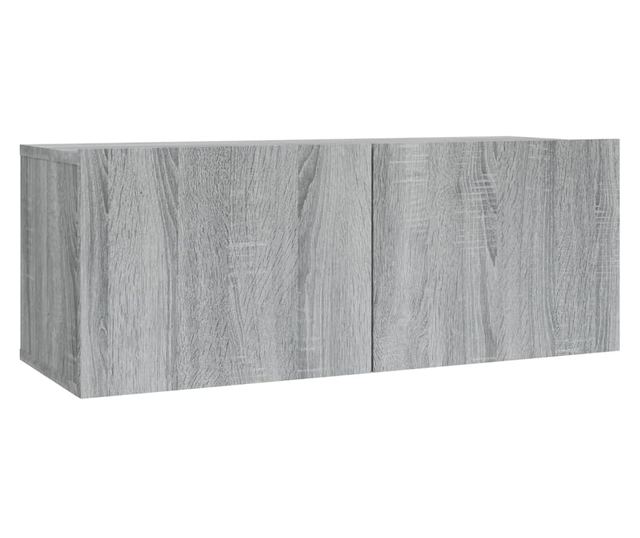 Set dulapuri TV, 2 piese, gri sonoma, lemn prelucrat