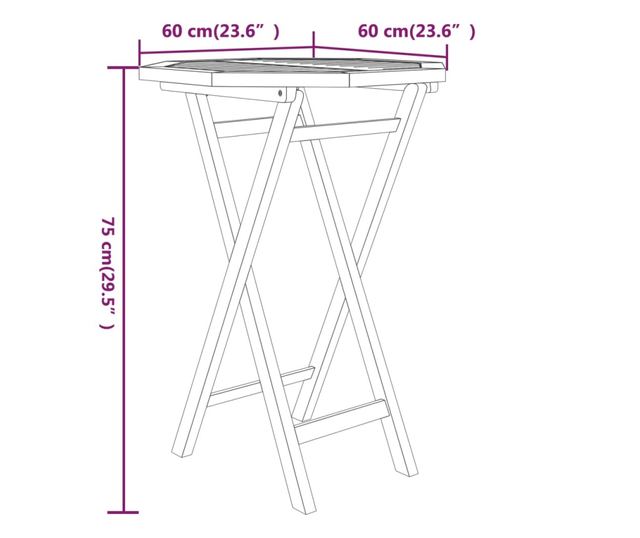 Vrtni namještaj, 3 dijela, masivno tikovo drvo