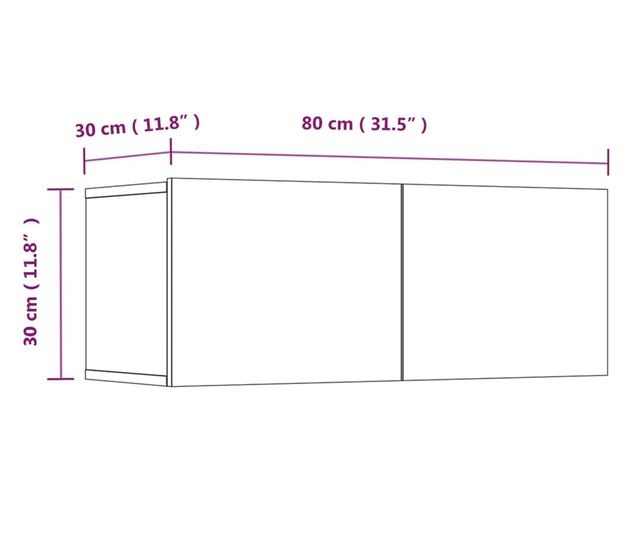 Set dulap TV, 4 piese, stejar sonoma, lemn prelucrat