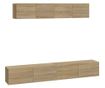 Set dulap TV, 4 piese, stejar sonoma, lemn prelucrat