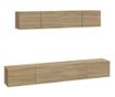 Set dulap TV, 4 piese, stejar sonoma, lemn prelucrat