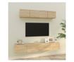 Set dulap TV, 4 piese, stejar sonoma, lemn prelucrat