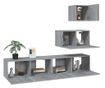 Set dulapuri TV, 4 piese, gri sonoma, lemn prelucrat