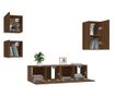 Set omar za TV, 5 delov, temen hrast, obdelano leseno thumbnail 4