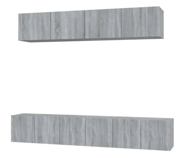 Set dulapuri TV, 5 piese, gri sonoma, lemn prelucrat