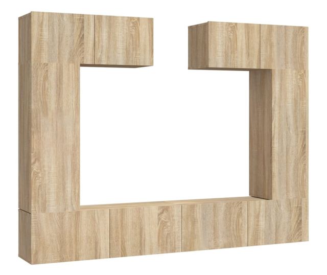 Set dulap TV, 6 piese, stejar sonoma, lemn prelucrat