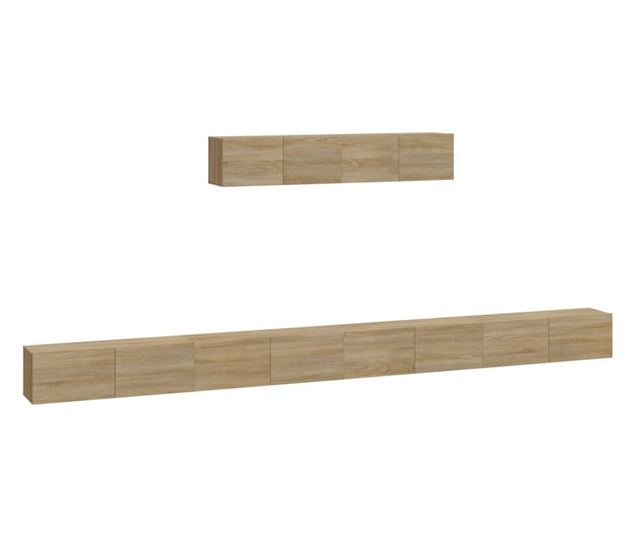 Set dulap TV, 6 piese, stejar sonoma, lemn prelucrat