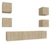 Set dulap TV, 6 piese, stejar sonoma, lemn prelucrat