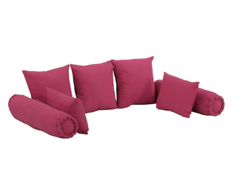 7 dílná sada polštářů růžová textil