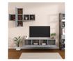Set dulapuri TV, 7 piese, gri sonoma, lemn prelucrat