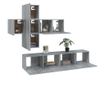 Set dulapuri TV, 7 piese, gri sonoma, lemn prelucrat
