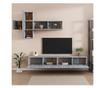 Set dulapuri TV, 7 piese, gri sonoma, lemn prelucrat