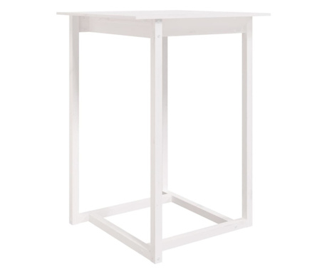 Barska miza bela 80x80x110 cm trdna borovina