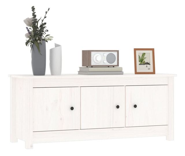 Ormarić za cipele bijeli 110 x 38 x 45,5 cm od masivne borovine