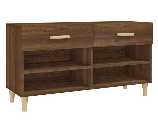 barna tölgyszínű szerelt fa cipősszekrény 102 x 35 x 55 cm