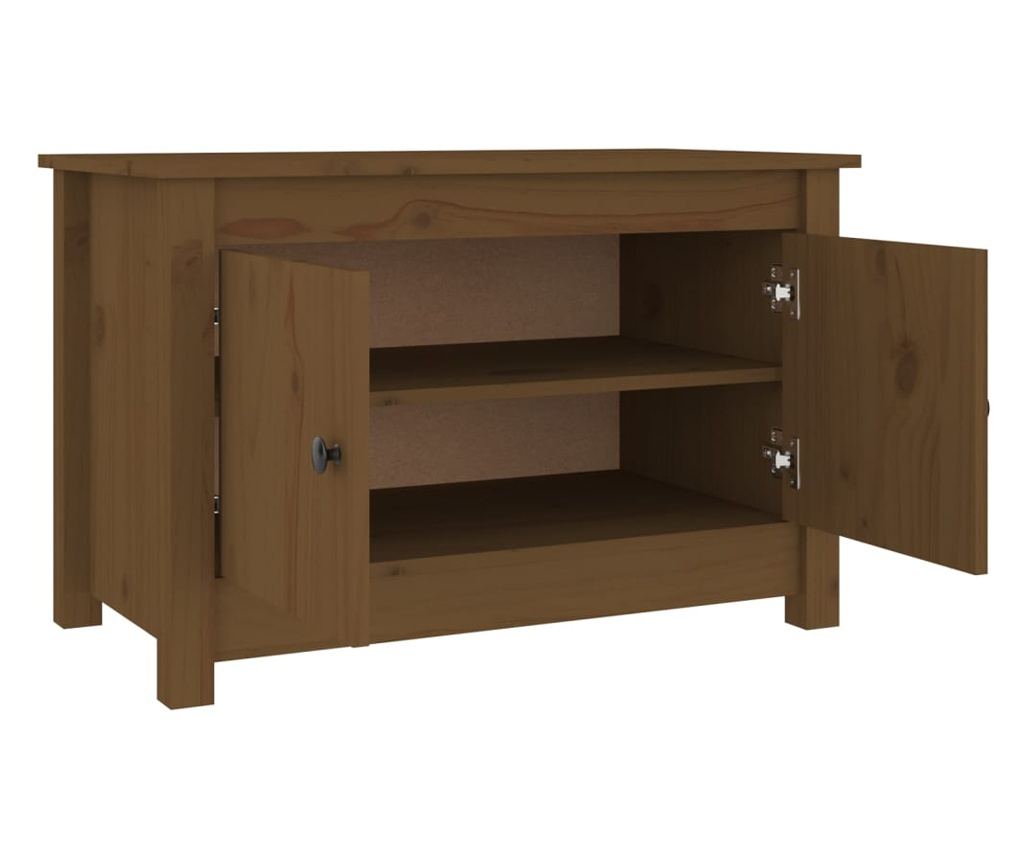 Ντουλάπι Παπουτσιών, Μελί-Καφέ, 70x38x45.5 εκ., Μασίφ Ξύλο Πεύκου - 6