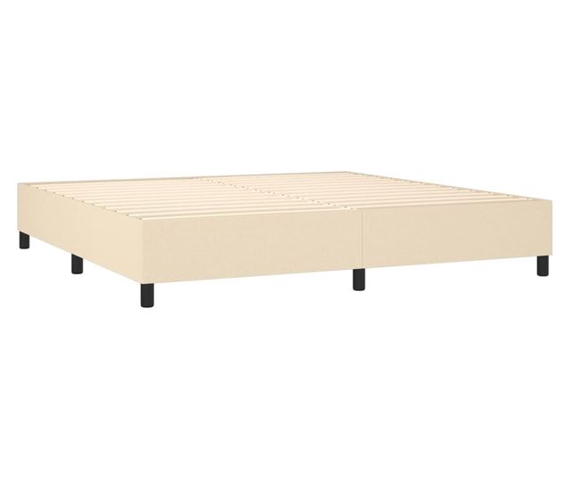 Боксспринг легло с матрак, кремаво, 200x200 см, текстил
