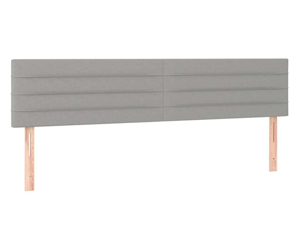 Континентално легло с матрак, светло сиво, 160x200 см, текстил - 6