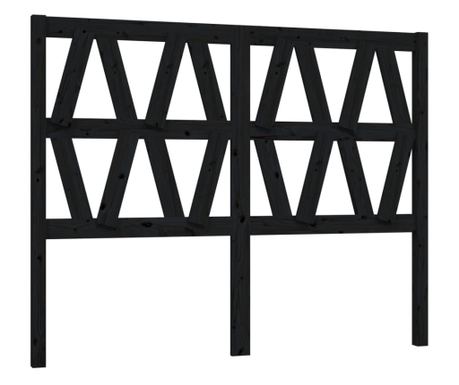 Uzglavlje za krevet crno 126 x 4 x 100 cm od masivne borovine