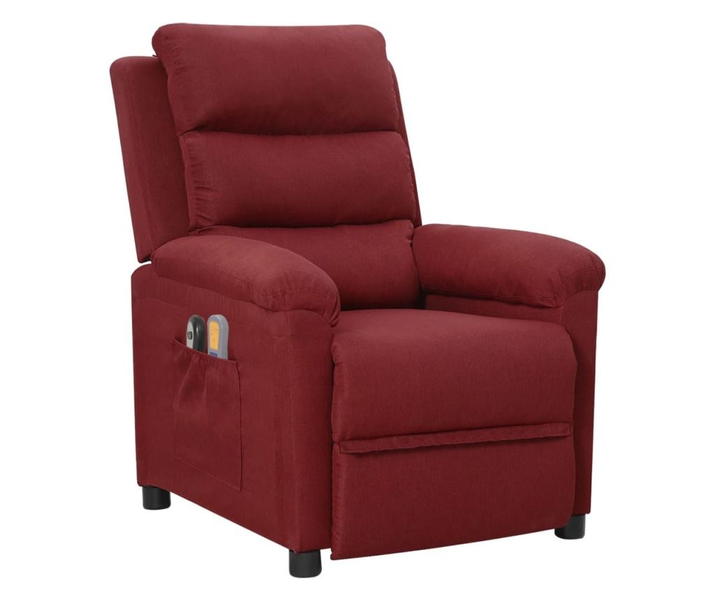 Elektryczny fotel masujący, wino czerwone, materiał tekstylny - 2