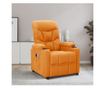 Električni masažni fotelj, zložljiv, rumen, tekstil