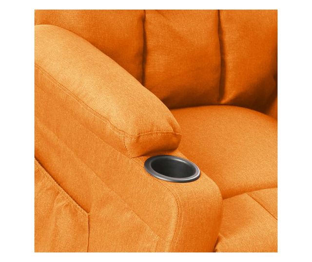 Električni masažni fotelj, zložljiv, rumen, tekstil