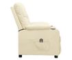 Електрически реклайнер фотьойл, кремав, изкуствена кожа thumbnail 4
