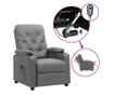 Електрически реклайнер фотьойл, сив, изкуствена кожа
