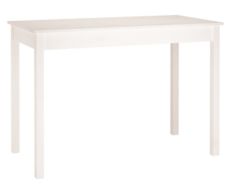 Masă de sufragerie, alb, 110x55x75 cm, lemn masiv de pin