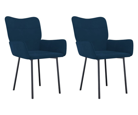 Blagovaonske stolice 2 kom plave baršunaste