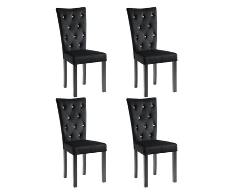 Blagovaonske stolice 4 kom crne baršunaste
