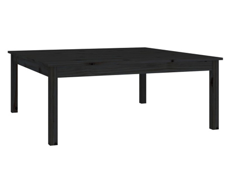 Konferenční stolek černý 100 x 100 x 40 cm masivní borové dřevo