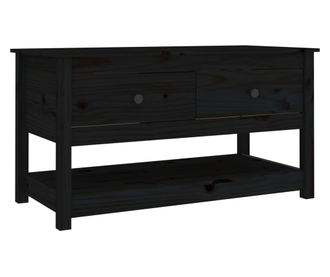 Măsuță de cafea, negru, 102x49x55 cm, lemn masiv de pin