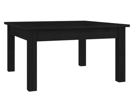 Klubska mizica črna 55x55x30 cm trdna borovina