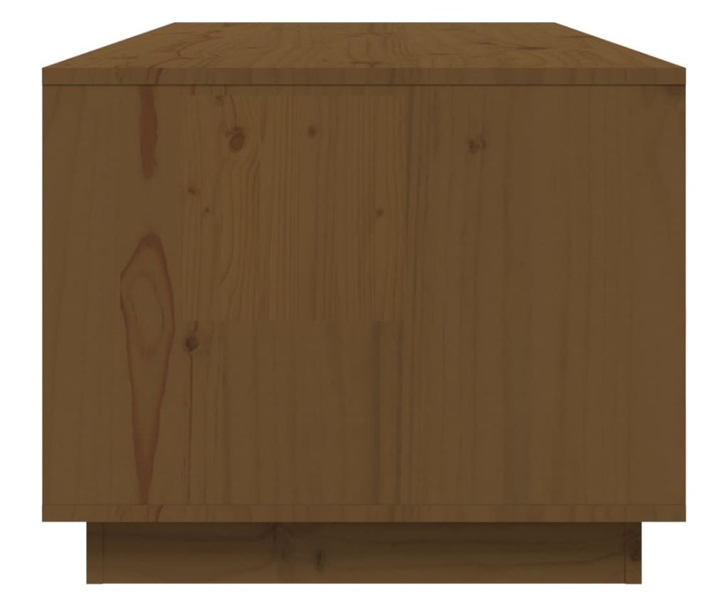 Τραπεζάκι σαλονιού, μελί καφέ, 100x50x41 εκ., μασίφ ξύλο πεύκου - 7